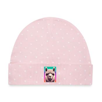 Alpaka - Baby Premium Organic Mütze - Rosa/Weiße Punkte - Vorne