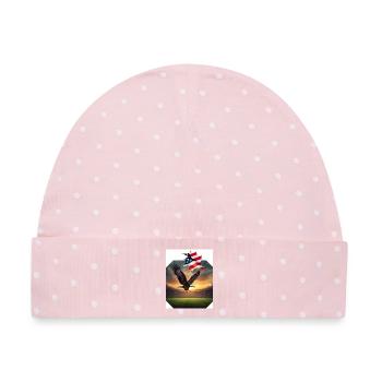 Patriotischer Adler im Stadion - Baby Premium Organic Mütze - Rosa/Weiße Punkte - Vorne
