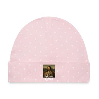 Mona Fleeca Leonardo Da Vinci Lustige kalte Mona L - Baby Premium Organic Mütze - Rosa/Weiße Punkte - Vorne