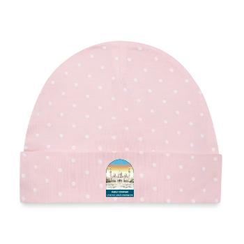 Abu Dhabi VAE Grand Mosque Vintage-Reiseplakat - Baby Premium Organic Mütze - Rosa/Weiße Punkte - Vorne