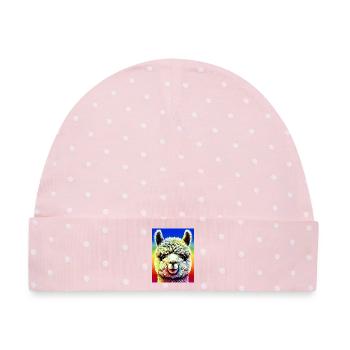 Alpaka - Baby Premium Organic Mütze - Rosa/Weiße Punkte - Vorne