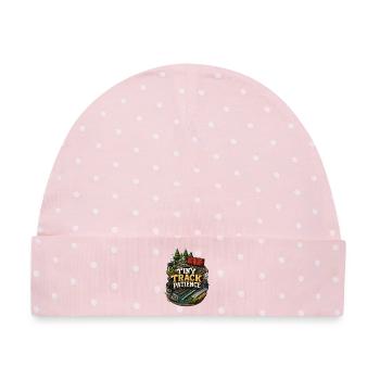 TINY TRACK PATIENCE Geduld - Baby Premium Organic Mütze - Rosa/Weiße Punkte - Vorne