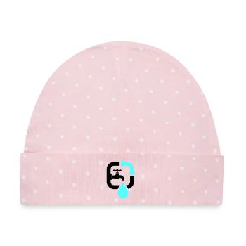 Klempner Wasserhahn Rohr Logo - Baby Premium Organic Mütze - Rosa/Weiße Punkte - Vorne
