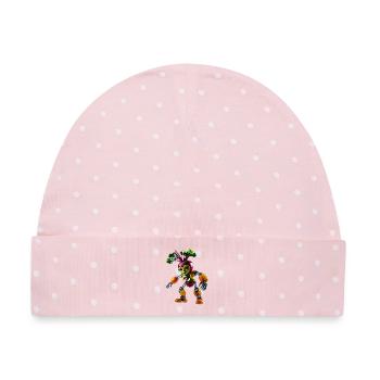 Beet Bot Abenteuer - Baby Premium Organic Mütze - Rosa/Weiße Punkte - Vorne