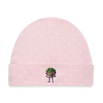Veggie Robo Wächter - Baby Premium Organic Mütze - Rosa/Weiße Punkte - Vorne
