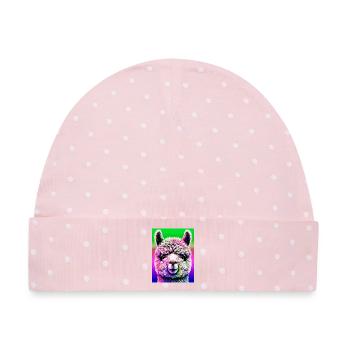 Alpaka - Baby Premium Organic Mütze - Rosa/Weiße Punkte - Vorne