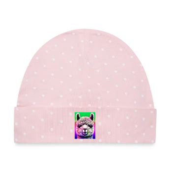 Alpaka - Baby Premium Organic Mütze - Rosa/Weiße Punkte - Vorne