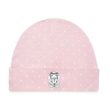Lamm Gottes – Beschützt - Baby Premium Organic Mütze - Rosa/Weiße Punkte - Vorne