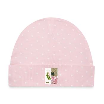 Beige_Minimalist_Fashion_New_Look_Instagram_Pos - Baby Premium Organic Mütze - Rosa/Weiße Punkte - Vorne