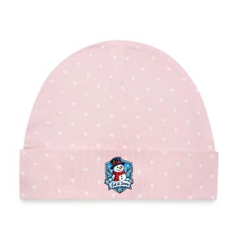 Schneemann Winterzauber - Baby Premium Organic Mütze - Rosa/Weiße Punkte - Vorne