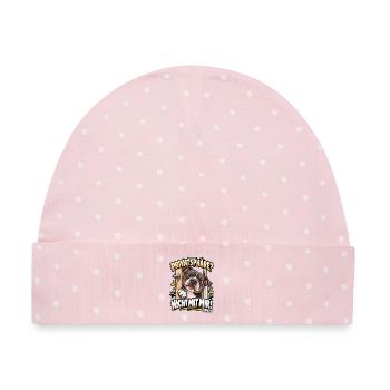 Keine Privatsphäre mit Hund - Baby Premium Organic Mütze - Rosa/Weiße Punkte - Vorne