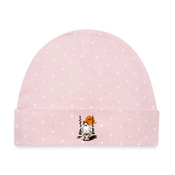 Geist auf der Schaukel unter dem Mond - Baby Premium Organic Mütze - Rosa/Weiße Punkte - Vorne