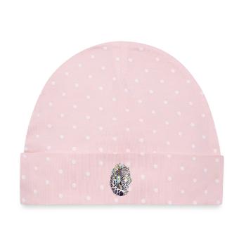 Kristall Leopard Fabelwelt - Baby Premium Organic Mütze - Rosa/Weiße Punkte - Vorne