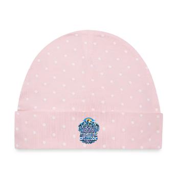 Psalm 121, Psalm 121:1-2, I Lift Up My Eyes - Baby Premium Organic Mütze - Rosa/Weiße Punkte - Vorne
