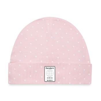Gendern wird nix ändern - Baby Premium Organic Mütze - Rosa/Weiße Punkte - Vorne