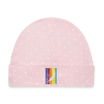 Regenbogen Feder - Sonja Ariel von Staden - Baby Premium Organic Mütze - Rosa/Weiße Punkte - Vorne
