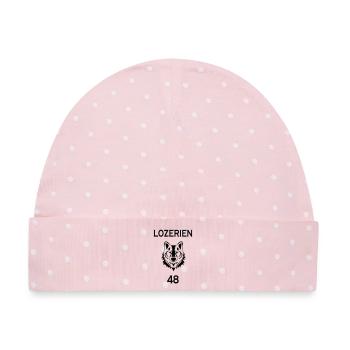 Lozerian - Baby Premium Organic Mütze - Rosa/Weiße Punkte - Vorne
