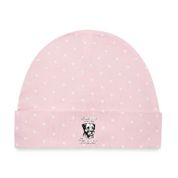 Angst vor Border Terrier? Herrchen - Baby Premium Organic Mütze - Rosa/Weiße Punkte - Vorne