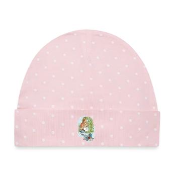 Hänsel und Gretel vor Hexenhaus - Baby Premium Organic Mütze - Rosa/Weiße Punkte - Vorne