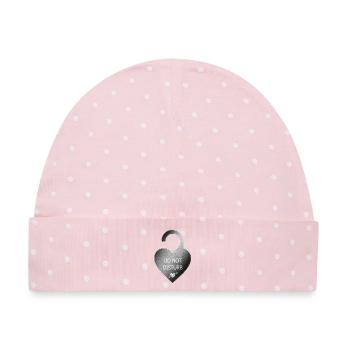 Nachricht - Baby Premium Organic Mütze - Rosa/Weiße Punkte - Vorne