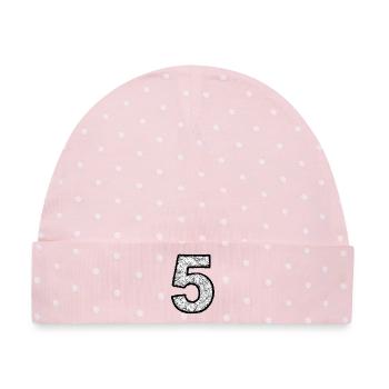 Fünf Grunge Textur - Baby Premium Organic Mütze - Rosa/Weiße Punkte - Vorne