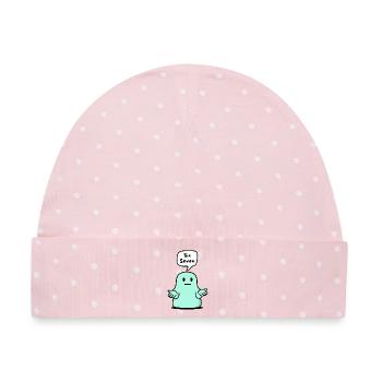 67 Sechs Sieben 6-7 Aqua Blob Schleim, Lustige Kinder - Baby Premium Organic Mütze - Rosa/Weiße Punkte - Vorne