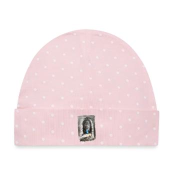 Torbogen-Maiden-Laternenlicht - Baby Premium Organic Mütze - Rosa/Weiße Punkte - Vorne