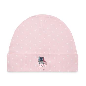 Rhode Island Vereinigte Staaten Retro Landkarte - Baby Premium Organic Mütze - Rosa/Weiße Punkte - Vorne