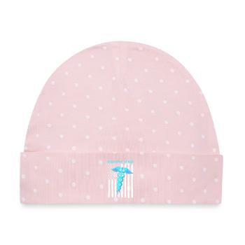 Altenheim Altenpflegerin Krankenpflegerin - Baby Premium Organic Mütze - Rosa/Weiße Punkte - Vorne