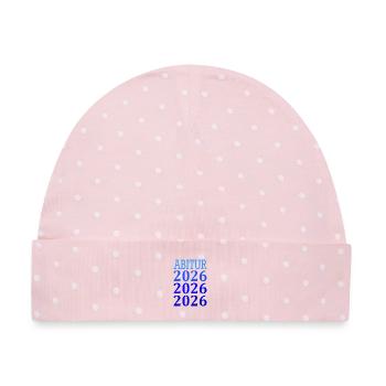 Abitur 2026 Spruch - Baby Premium Organic Mütze - Rosa/Weiße Punkte - Vorne