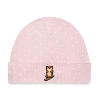 Immer Schön Treiben Lassen - Baby Premium Organic Mütze - Rosa/Weiße Punkte - Vorne