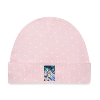 Wassermann mit Sternenstrahl - Baby Premium Organic Mütze - Rosa/Weiße Punkte - Vorne