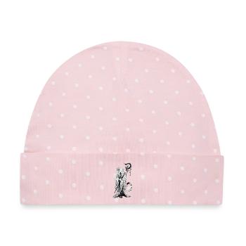 Lunar Nekomimi-Priesterin im Kimono - Baby Premium Organic Mütze - Rosa/Weiße Punkte - Vorne