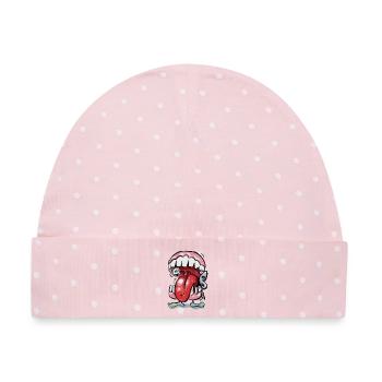 Klappergebiss - Baby Premium Organic Mütze - Rosa/Weiße Punkte - Vorne