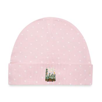 Augsburg im Advent Perlachturm - Baby Premium Organic Mütze - Rosa/Weiße Punkte - Vorne