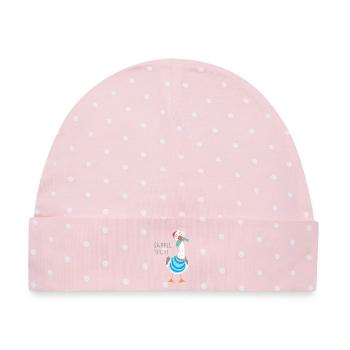 Sabbel nich Norddeutsch Plattdeutsch - Baby Premium Organic Mütze - Rosa/Weiße Punkte - Vorne