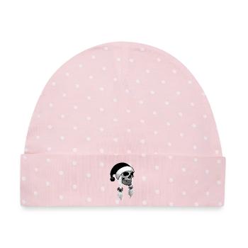 Totenkopf Frau Weihnachten Mütze Zöpfe - Baby Premium Organic Mütze - Rosa/Weiße Punkte - Vorne