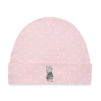 Faultier Power Nap Geschenk - Baby Premium Organic Mütze - Rosa/Weiße Punkte - Vorne