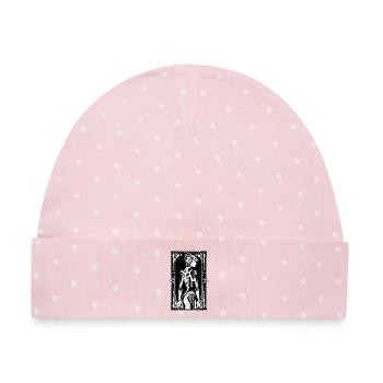 Android Art Nouveau - Baby Premium Organic Mütze - Rosa/Weiße Punkte - Vorne
