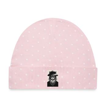 Die stille Katze - Baby Premium Organic Mütze - Rosa/Weiße Punkte - Vorne