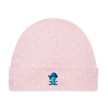 Fun-Gi Pew Pew Kawaii Pilz - Baby Premium Organic Mütze - Rosa/Weiße Punkte - Vorne