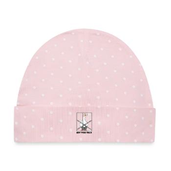 Goose – Wurde zu albern - Baby Premium Organic Mütze - Rosa/Weiße Punkte - Vorne