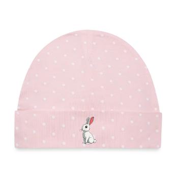 Hasen Hase - Baby Premium Organic Mütze - Rosa/Weiße Punkte - Vorne