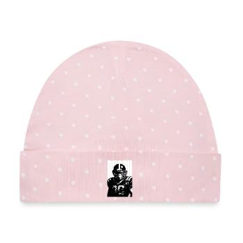 Monkey American-Football-Spieler - Baby Premium Organic Mütze - Rosa/Weiße Punkte - Vorne