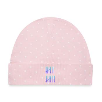 SIX SEVEN Meme - Baby Premium Organic Mütze - Rosa/Weiße Punkte - Vorne