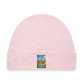 Sheffield, England - Baby Premium Organic Mütze - Rosa/Weiße Punkte - Vorne
