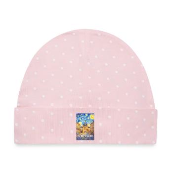 Bordeaux, Frankreich - Baby Premium Organic Mütze - Rosa/Weiße Punkte - Vorne