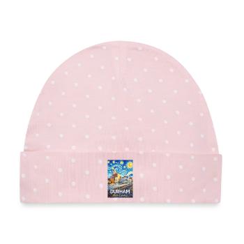 Durham, North Carolina - Baby Premium Organic Mütze - Rosa/Weiße Punkte - Vorne