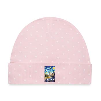 Lincoln Nebraska - Baby Premium Organic Mütze - Rosa/Weiße Punkte - Vorne