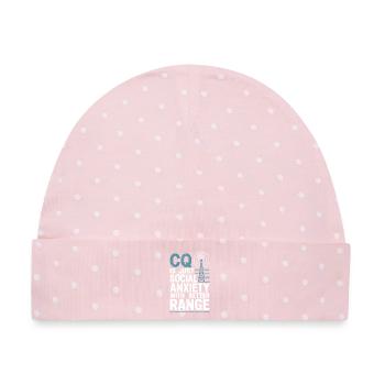 CQ mit mehr Reichweite | Amateurfunk Humor - Baby Premium Organic Mütze - Rosa/Weiße Punkte - Vorne